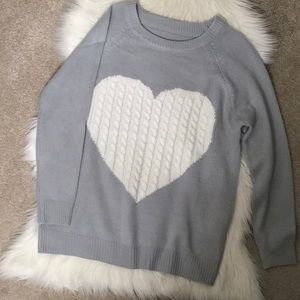 Gray heart sweater